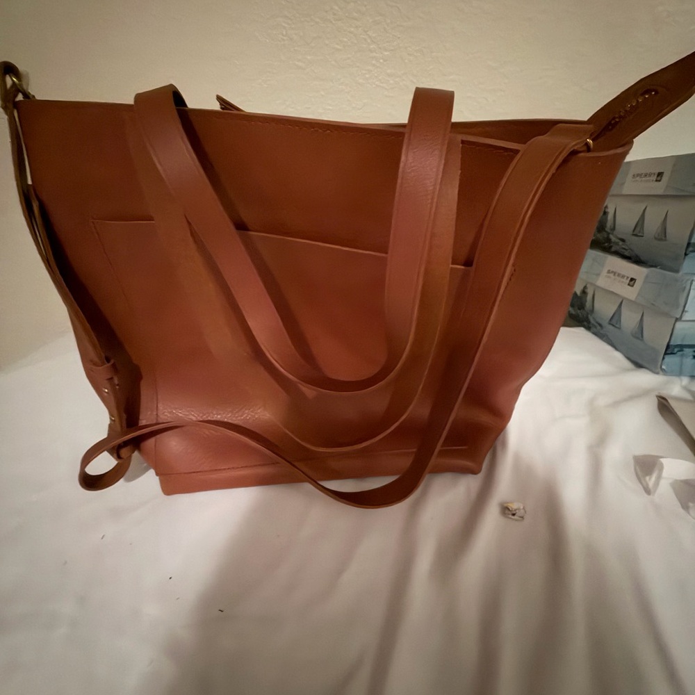 Madewell Tan Leather Tote Bag